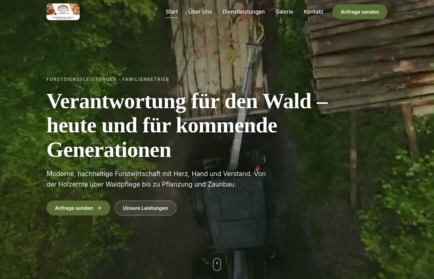 Startseite der Weiß Forst GbR auf weiss-forst.de